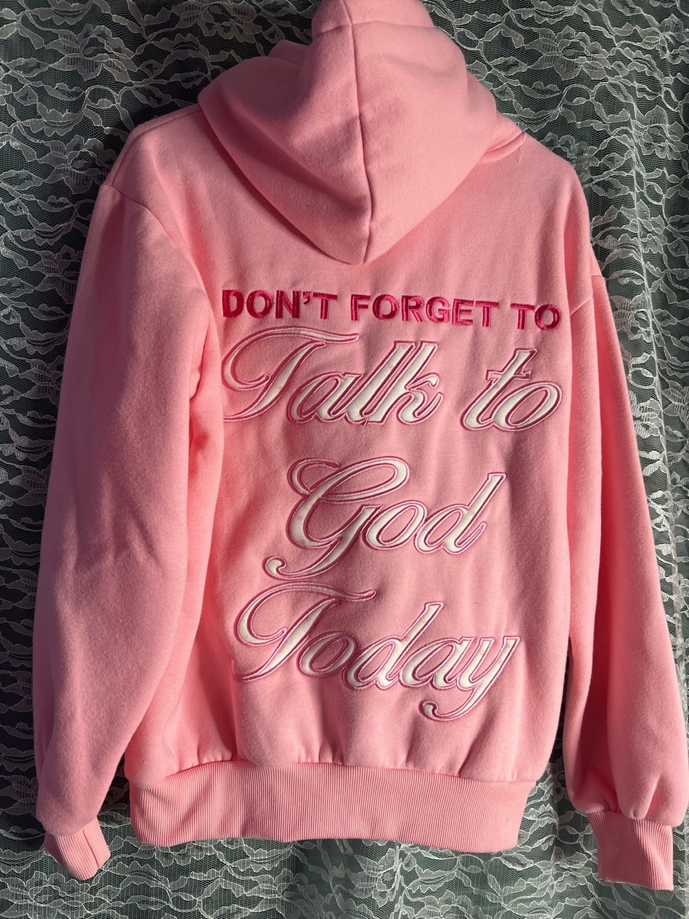 Altar’d State Pink Hoodie Don’t Forget To Talk To God Today Sweater Womens XS